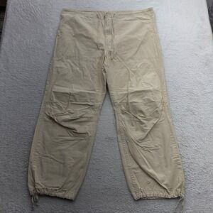 Levis SilverTab Mens Tan Ripstop Cargo Pants Relaxed Baggy Drawstring L x 32